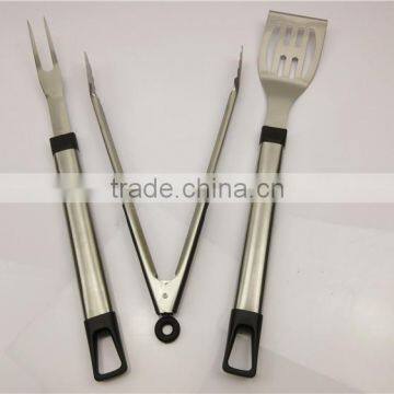 Stainless Steel 3pcs BBQ Grill Tool set and Stainless Steel Handle