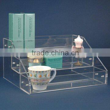 Step Acrylic Tableware Organizer With Three Shelves