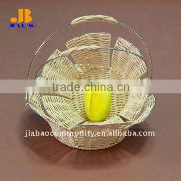 Rattan and Wire Fruit Basket