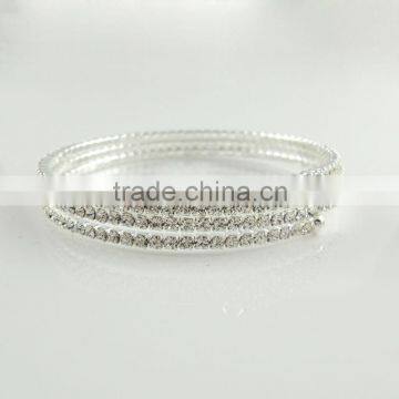 3 row Cuff Spring Coil Rhinestone Bracelet B32090