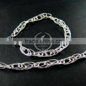 18cm silver plated brass faceted rhombic link fashion DIY bracelet supplies 1900060