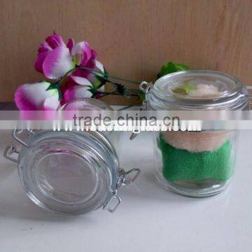 200ml clip lid top dessert glass jar