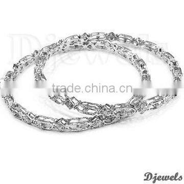 White Gold Diamond Bangles, Diamond Wedding Bangles, White Gold Jewelry