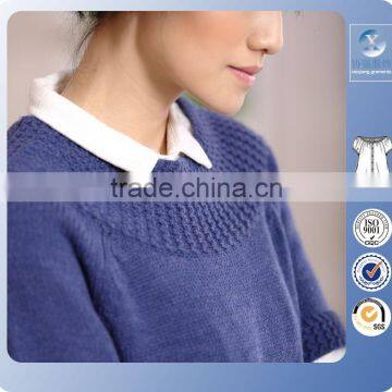 2016 Ladies Fahsion Short Sleeves Spring Long Navy Dress Sweater