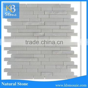 Split face china white cheap marble mosaic tile