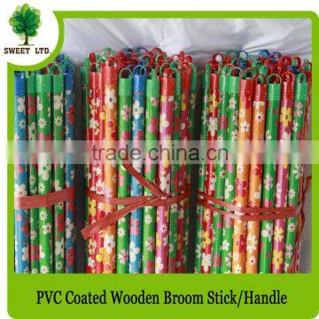 Cleaning Tools Mops Handle Colorful Fower Design Wood Broom Stick photo-2