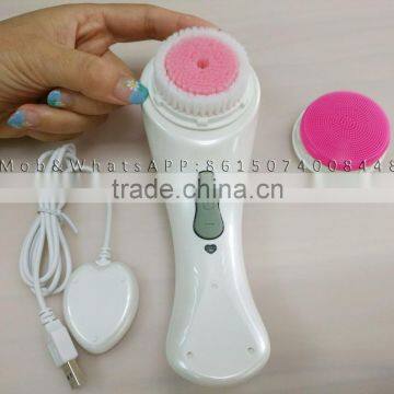 Home Use Hotsale Electric Waterproof Sonic Wireless Rechargeable Facial Cleansing Brush Beauty Device