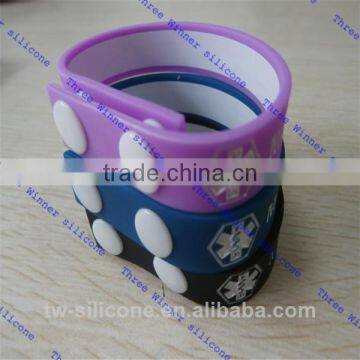 Colourful customize your own medical bands bracelet wristband id