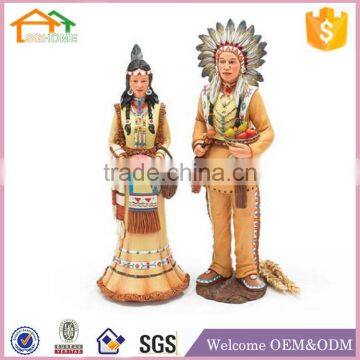 Factory Custom made best home decoration gift polyresin resin indian thanksgiving figurine