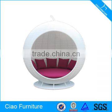 Garden Furniture Luxury Rattan White Apple Sunbed