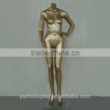 New painting gold sexy female headless mannequin for window display