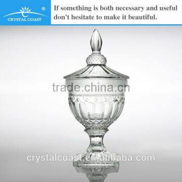 wholesale cheap clear glass jar for food candy round glass candy jar with lid