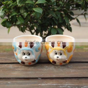 Attractive small animal decor ceramic indoor planters