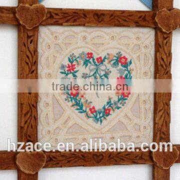 Gift for Her Wooden Frame With Heart and Flowers photo-3