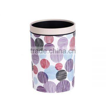 European Style Plastic Leather or Knitted Trash Can Waste Bin Container With Lid 10L photo-2