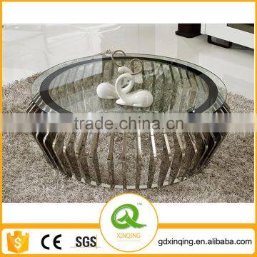 C102 Tempered Glass Stainless Steel Low Glass Coffee Table