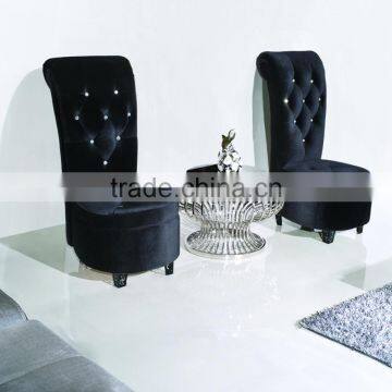 FC34 Hot Sale Black High Back Dining Chair Sofa Chair Leisure Chair Fabric photo-2