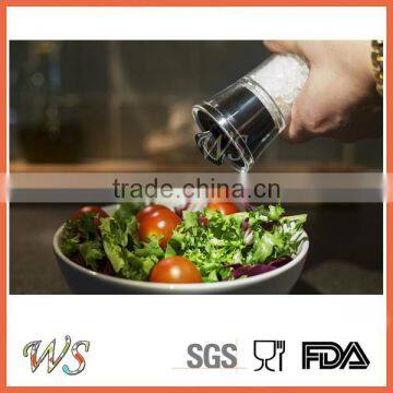 WS-PG29 9 Inches Stainless Steel Salt and Pepper Mill With Clear Acrylic Body and Adjustable Ceramic Grinding Mechanism photo-2