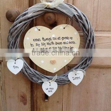 Christmas Wicker Heart-shape Wreath & Wicker Hanging Heart & Wicker Christmas Crafts photo-6