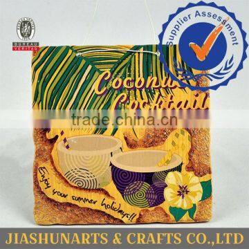 Rectangular Tropical Feel Ceramic Wall Hanging