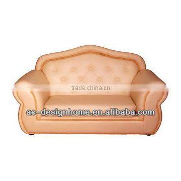 CREAM PU/WOODEN KID TWO SEATS CHESTERFIELD SOFA