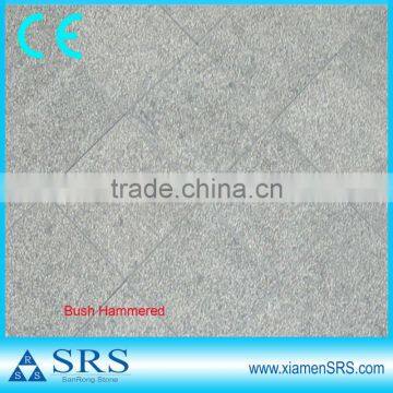 Bush hammered black basalt tile