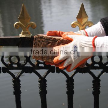 NMSAFETY 7 gauge nappy white liner coated orange latex on palm safety gloves /protective golve