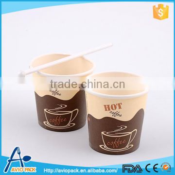 Custom printed inflight disposable paper coffee cups with stir