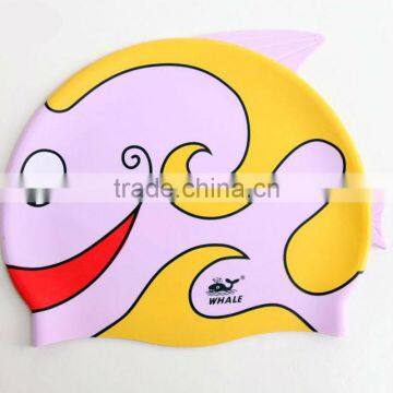 Custom Multi Printed Silicone Cartoon Swimming Cap for Kids photo-4