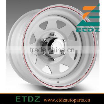 15X10 Eight spoke Terra White With Pin Stripe Steel Wheels for 4x4, SUV & Trailers