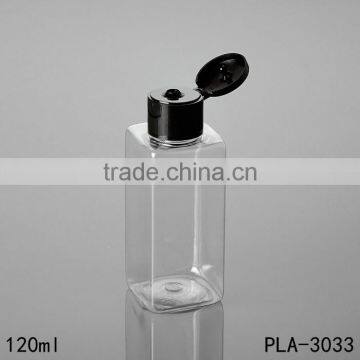 100ml China Clear Pet Square Shampoo Bottle Skin Care Cleansing Oil Flip Cap Plastic Shampoo Bottle Cosmetic Packaging photo-3
