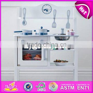 2017 New Design Funny Kids Wooden Kitchen Play Set With Shelf W10C270 photo-5