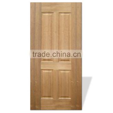 Natural Teak wood veneered moulded hdf door skin sheet 4 panels new design