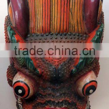 Dragon Mask Wall Hanging Decor Handmade in Nepal photo-2