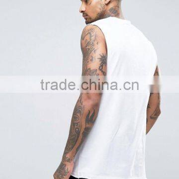 2017 High Quality New Design Custom White Color Gym Wear Comfortable 100% Cotton Fashion Men's Sport Tank Tops photo-2