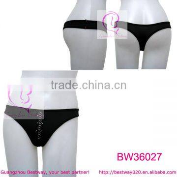 Fashion hot shiny rhinestone sexy black thong panty