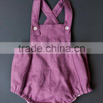 Boutique Style Newborn Baby Clothes Infant Plain Blue Bodysuit Baby Cotton Frocks Designs Toddler Romper photo-3