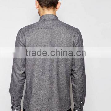 Soften Wash Shirt in Grey Marl With Long Sleeves photo-2