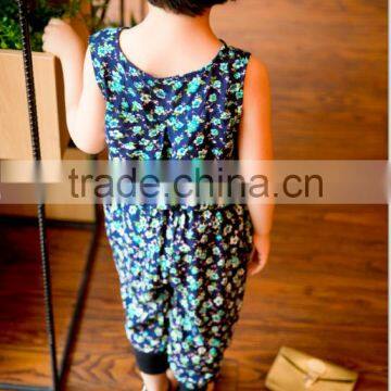 Lovely Sleeveless Dress Set Chifon Blouse Set for Baby Girl Printed Flower Jumpsuit photo-6