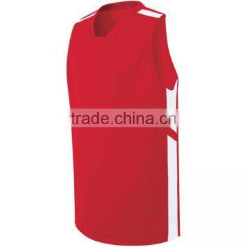 Red plain sample basketball jersey