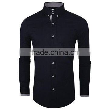Custom Latest Military Mens Black Casual Oxford Shirt photo-5