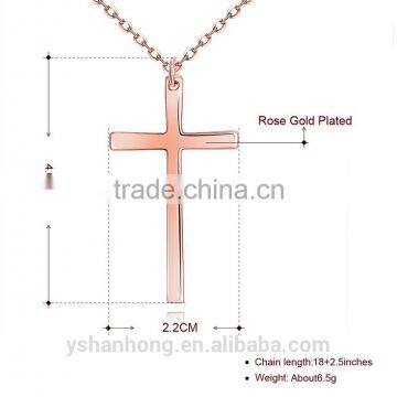 Creative Rose Gold Cross Pendant Necklace photo-4