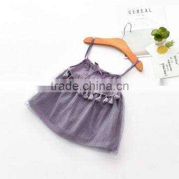 S33537W Summer Dress Girl Tutu Cotton Vest Tassels Princess Dress photo-5