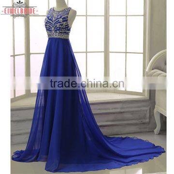 OEM Long Floor-length Blue A Line Evening Dress