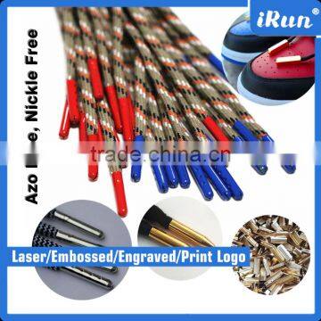 Customized Strings Metal Aglets for Lace - Zinc-Alloy Metal Aglets for Shoes Decoration - Custom Laser Logo Metal Aglet Crimp photo-3