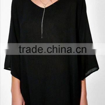 Loose Fit Oversized Dip Back Blouse Wholesale Plus Size Women Clothing 2016 photo-5