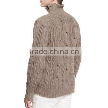 OEM Bulk Price Design Cardigan Sweater Cable Sweater Knitting Patterns Hand Knitted Sweater photo-3