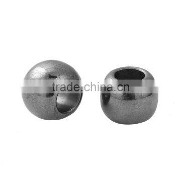 CCB Plastic Round Gunmetal European Style Large Hole Charm Beads photo-3