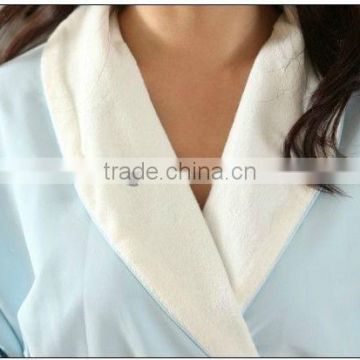 Women Terry Lined Microfiber Luxury Spa Robe With Custom Embroidery Logo