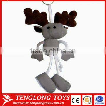 New design reflective Christmas milu deer long legs keychain toy